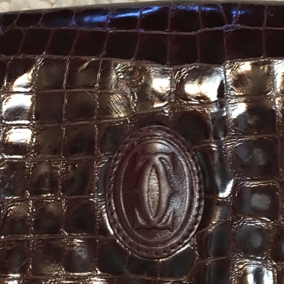 Cartier alligator bag, Bordeaux - Picture 3 of 11